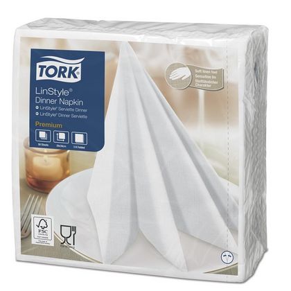 Салфетки Tork Linstyle, цв.белый, 50шт, 4F