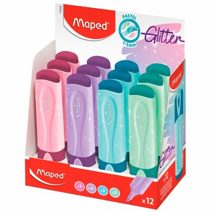 Маркер текстовый "Fluo Peps" с блестками, ассорти
