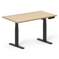 Стол с электроприводом одномоторный Fit Focus X-3 (615-1265mm), цвет черный,столешница ДСП 1300*675*18 мм, H1277 ST9 Акация Лэйклэнд светлая 