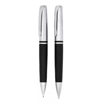 Набор ручка шарик.+карандаш автомат. 0,9 мм "Editor" черный/серебристый, карт. футляр
