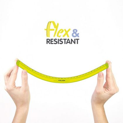 Линейка 30 см "Flex&Resistant" пласт., желтый