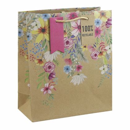 Пакет бумажный подарочный 26,5*14*33 см "Summer Floral"