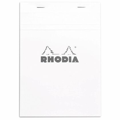 Блокнот А6 105*148 мм, 80 л., в линейку "Rhodia" скоба сверху, обл. карт., белый