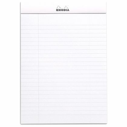 Блокнот А6 105*148 мм, 80 л., в линейку "Rhodia" скоба сверху, обл. карт., белый