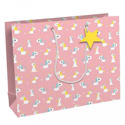 Пакет бумажный подарочный 26,5*14*33 см "Unicorn"