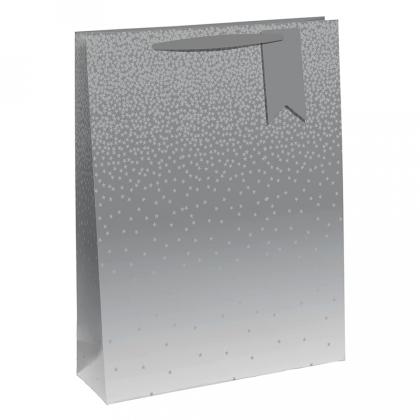 Пакет бумажный подарочный 21,5*10,2*25,3 см "Silver ombre"