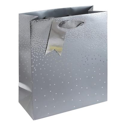 Пакет бумажный подарочный 21,5*10,2*25,3 см "Silver ombre"