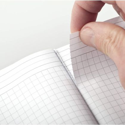 Блокнот А5+ 160*210 мм, 60 л., в клетку "Rhodia Unlimited" сшивка сбоку, обл. карт., микроперф., на резинке, оранжевый