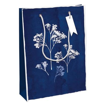 Пакет бумажный подарочный 26,5*14*33 см "Cyanotype"