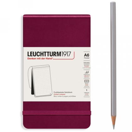Блокнот А6 90*150 мм, 184 л., лин. "Leuchtturm1917. Portrait Pocket" тв. обл., кожзам., на резинке, шалфей