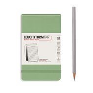 Блокнот А6 90*150 мм, 184 л., лин. "Leuchtturm1917. Portrait Pocket" тв. обл., кожзам., на резинке, шалфей