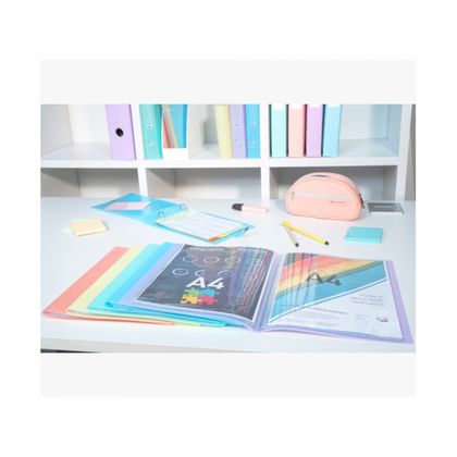 Папка на 40 карманов "Chromaline Pastel" пласт., ассорти