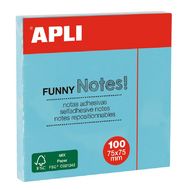 Бумага д/з на кл. осн. 75*75 мм "Funny notes" 100 л., синий пастель