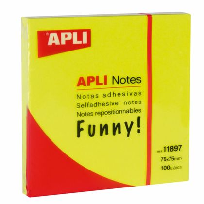 Бумага д/з на кл. осн. 75*75 мм "Funny notes" 100 л., зеленый пастель