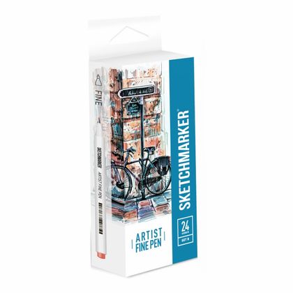 Ручка капиллярная "Sketchmarker. Basic 2" 0.4 мм, набор 6 штук