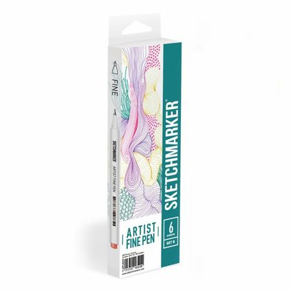 Ручка капиллярная "Sketchmarker. Basic 2" 0.4 мм, набор 6 штук