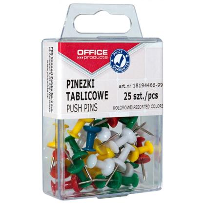 Иглы-кнопки "пешки" "Office Products" 25 шт., ассорти