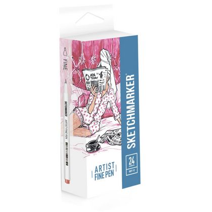 Ручка капиллярная "Sketchmarker. Basic 3" 0.4 мм, набор 24 штук
