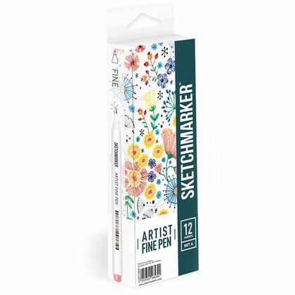 Ручка капиллярная "Sketchmarker. Basic 2" 0.4 мм, набор 12 штук