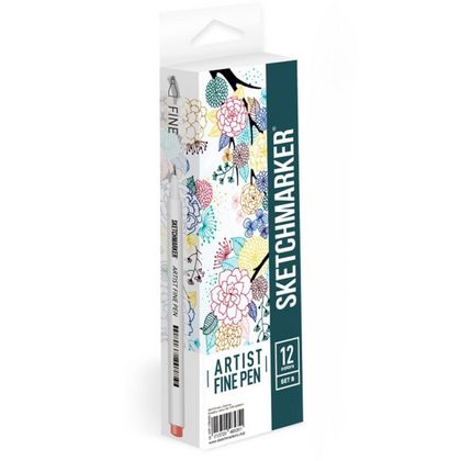 Ручка капиллярная "Sketchmarker. Basic 2" 0.4 мм, набор 12 штук