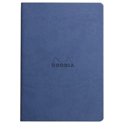 Блокнот А5 148*210 мм, 32 л., лин. "Rhodiarama", кожзам., мягк. обл., сапфировый