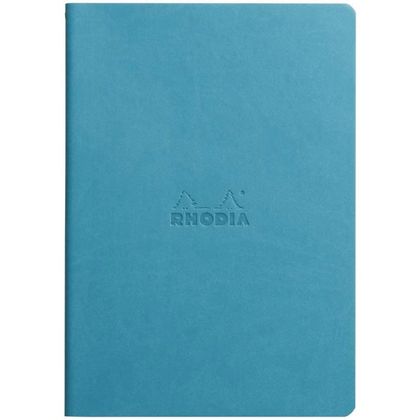 Блокнот А5 148*210 мм, 32 л., лин. "Rhodiarama", кожзам., мягк. обл., бирюзовый