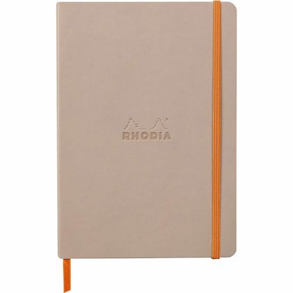 Блокнот А5 148*210 мм, 80 л., лин. "Rhodiarama", кожзам., мягк. обл., на резинке, сапфировый
