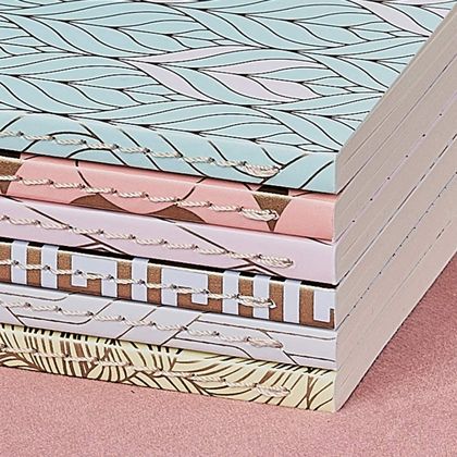 Блокнот А5 148*210 мм, 48 л., лин. "Neo Deco Spring-Summer collection", шитый, коралловый