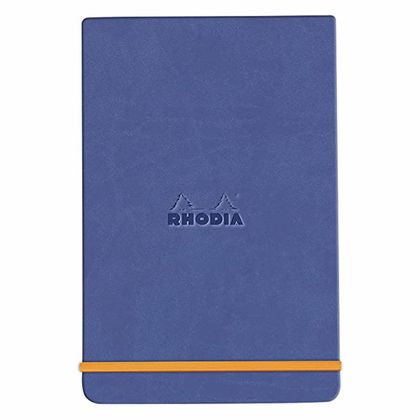 Блокнот А5 148*210 мм, 96 л., лин. "Rhodiarama Webnotepad", кожзам., тв. обл., на резинке, черный