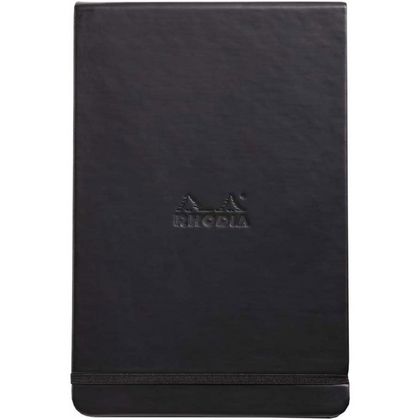 Блокнот А5 148*210 мм, 96 л., лин. "Rhodiarama Webnotepad", кожзам., тв. обл., на резинке, черный
