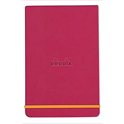 Блокнот А5 148*210 мм, 96 л., лин. "Rhodiarama Webnotepad", кожзам., тв. обл., на резинке, малиновый