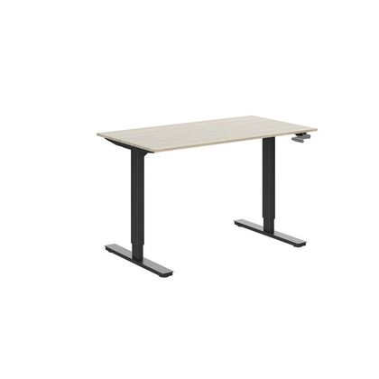 Cтол с мех. приводом WellDesk First, цвет черный, столешница ДСП 1395х800х28, Ясень Шимо 454 SWN