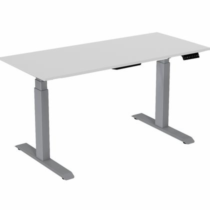 Стол с электроприводом двухмоторный WellDesk Uplift, цвет белый,столешница ДСП 1395х800х18, Дуб винченца H3157, мотор Bosch