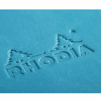 Блокнот А5 148*210 мм, 96 л., лин. "Rhodiarama", кожзам., тв. обл., на резинке, сапфировый