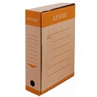 Коробка архивная 80 мм "Эко" бурый/оранжевый