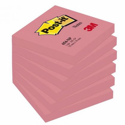 Бумага д/з на кл. осн. 76*76 мм "Post-it Notes" 6шт*100 л., розовый неон