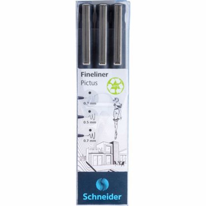 Набор ручек капиллярных "Fineliner Pictus", 3 шт., ассорти