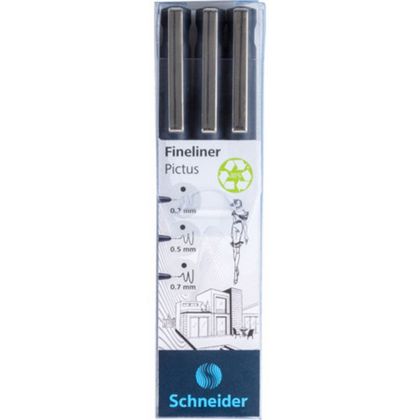 Набор ручек капиллярных "Fineliner Pictus", 3 шт., ассорти