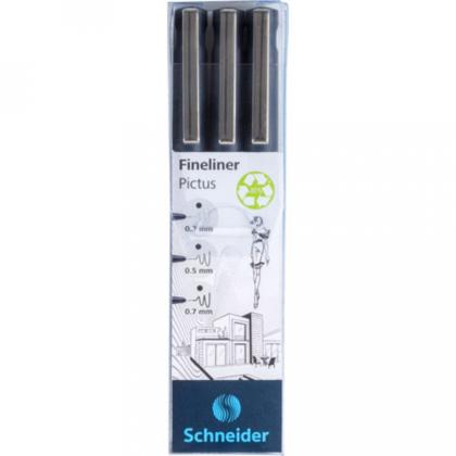 Набор ручек капиллярных "Fineliner Pictus", 3 шт., ассорти