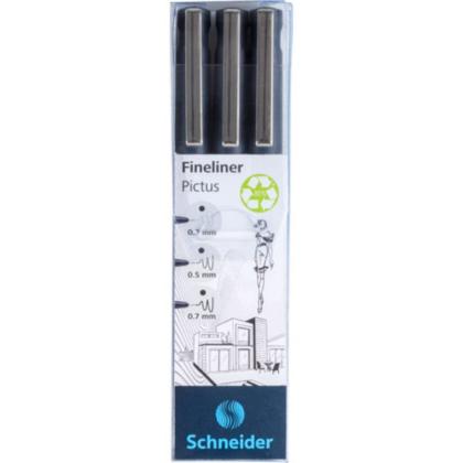 Набор ручек капиллярных "Fineliner Pictus", 3 шт., ассорти