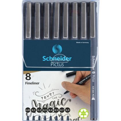 Набор ручек капиллряных "Fineliner Pictus", 8 шт., ассорти