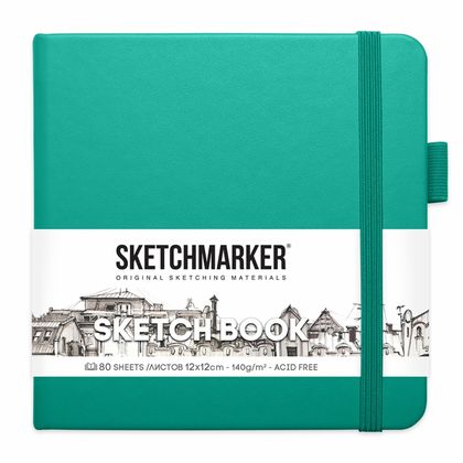 Скетчбук "Sketchmarker" 12*12 см, 140 г/м2, 80 л., розовый