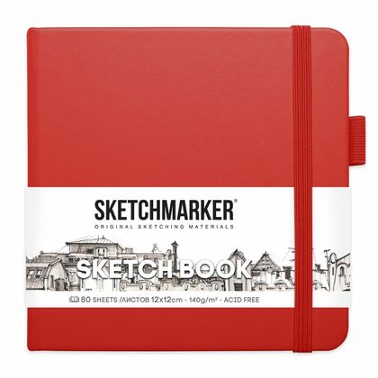 Скетчбук "Sketchmarker" 12*12 см, 140 г/м2, 80 л., розовый