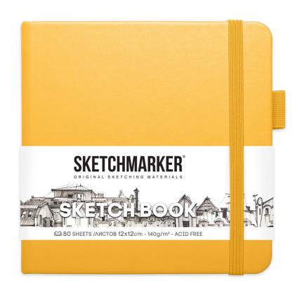 Скетчбук "Sketchmarker" 12*12 см, 140 г/м2, 80 л., розовый