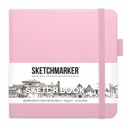 Скетчбук "Sketchmarker" 12*12 см, 140 г/м2, 80 л., маджента