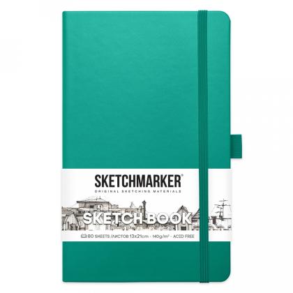 Скетчбук "Sketchmarker" 13*21 см, 140 г/м2, 80 л., аквамарин