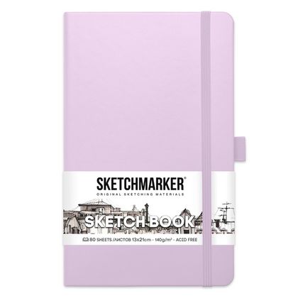 Скетчбук "Sketchmarker" 13*21 см, 140 г/м2, 80 л., фиолетовый пастельный