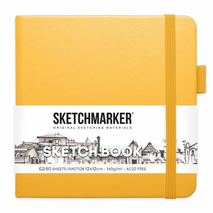 Скетчбук "Sketchmarker" 12*12 см, 140 г/м2, 80 л., белый