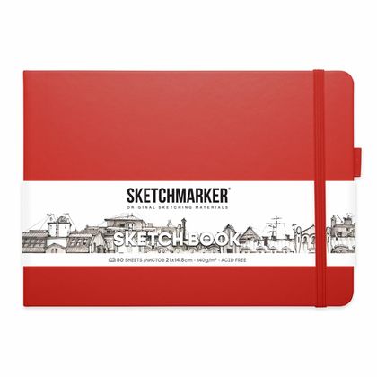 Скетчбук "Sketchmarker" 21*14,8 см, 140 г/м2, 80 л., белый пейзаж
