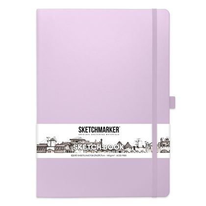 Скетчбук "Sketchmarker" 21*30 см, 140 г/м2, 80 л., фиолетовый пастельный